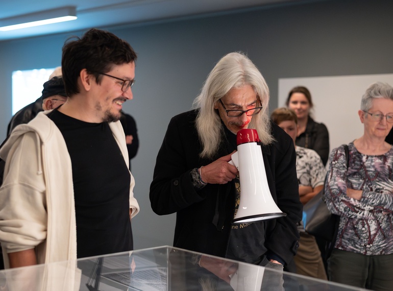 LAIBACH VERBOTEN! skice, matrice, dokumenti, razstava v Sivi coni (MGML, SLO), 2025.