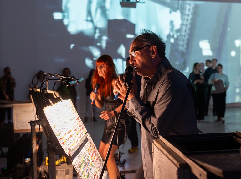 Damir Bartol Indoš & Tanja Vrvilo - The House of Extreme Music Theatre: Schachto-Culture: Clockspiderrainbewegen, PERFORMATIVA V., Cukrarna Gallery/MGML, 2025.