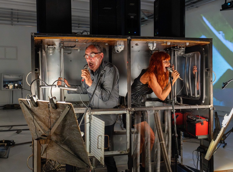 Damir Bartol Indoš & Tanja Vrvilo - The House of Extreme Music Theatre: Schachto-Culture: Clockspiderrainbewegen, PERFORMATIVA V., Cukrarna Gallery/MGML, 2025.