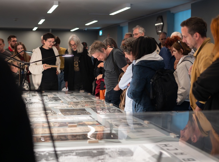 LAIBACH VERBOTEN! skice, matrice, dokumenti, razstava v Sivi coni (MGML, SLO), 2025.