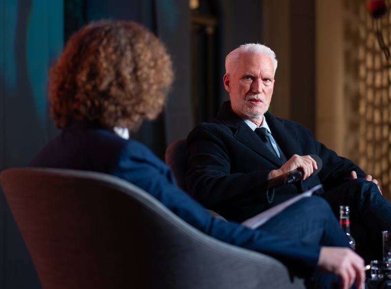 Klaus Biesenbach in conversation with Alenka Gregorič at Cukrarna Gallery, accompanying programme of the exhibition “ART VITAL – 12 Years of the Ulay / Marina Abramović" (MGML, Slovenia), 11. 3. 2026.
