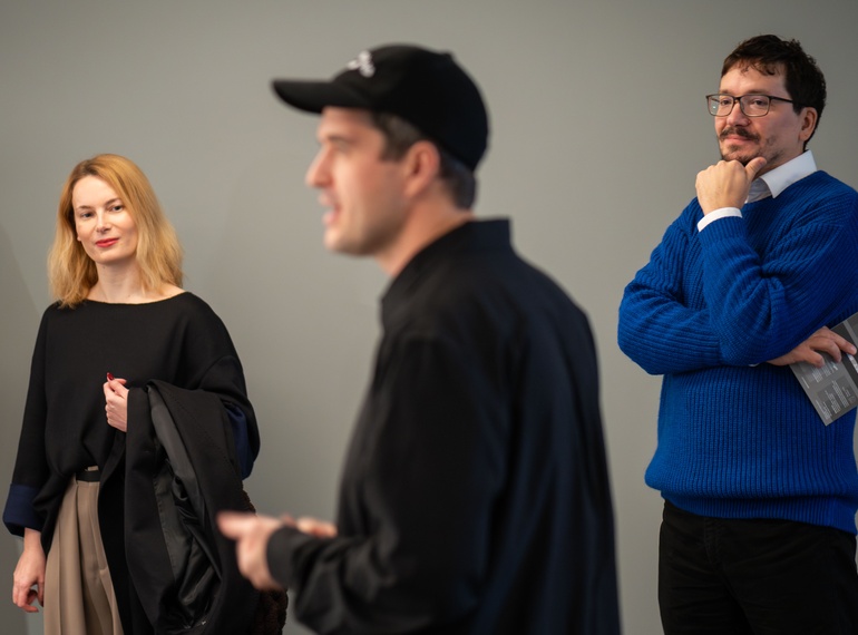 Opening of the pop-up exhibition Riso Paradiso: “Sedmina” within the Grey Area project in the mezzanine of Cukrarna Gallery (MGML/SLO), 17 December 2024.