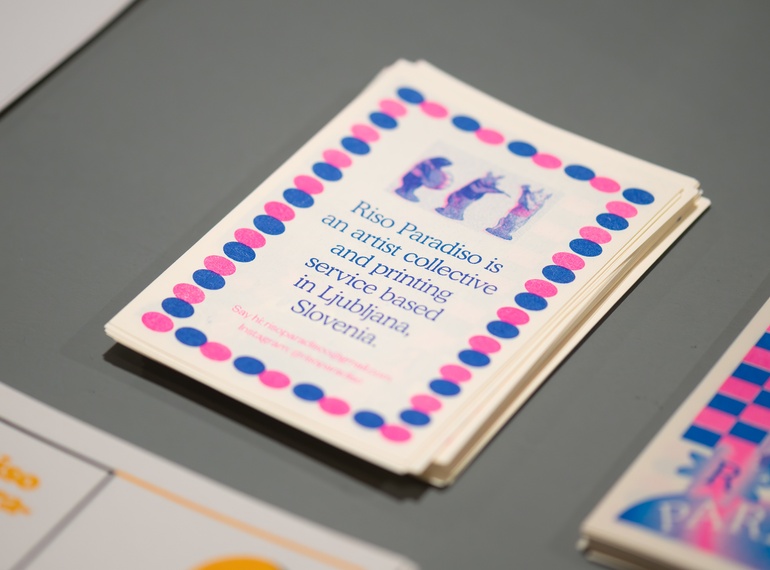 Opening of the pop-up exhibition Riso Paradiso: “Sedmina” within the Grey Area project in the mezzanine of Cukrarna Gallery (MGML/SLO), 17 December 2024.