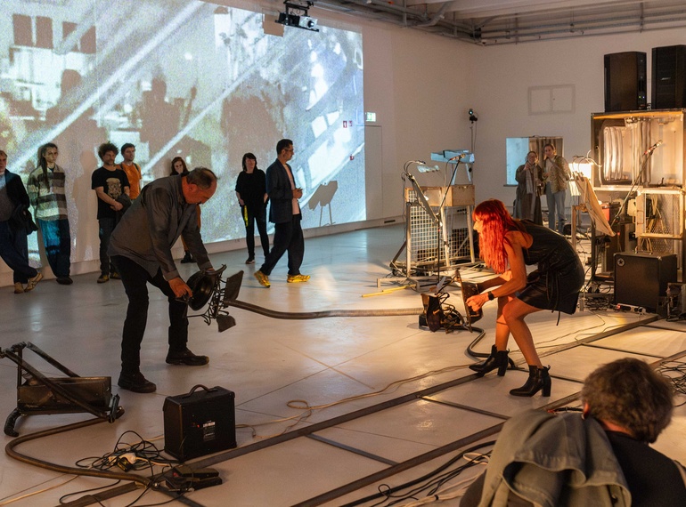 Damir Bartol Indoš & Tanja Vrvilo - The House of Extreme Music Theatre: Schachto-Culture: Clockspiderrainbewegen, PERFORMATIVA V., Cukrarna Gallery/MGML, 2025.