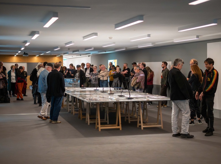 LAIBACH VERBOTEN! skice, matrice, dokumenti, razstava v Sivi coni (MGML, SLO), 2025.