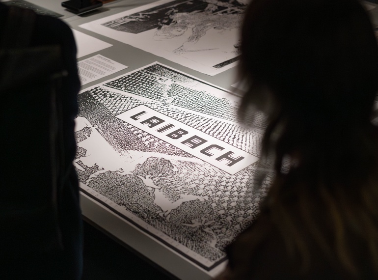 LAIBACH VERBOTEN! skice, matrice, dokumenti, razstava v Sivi coni (MGML, SLO), 2025.