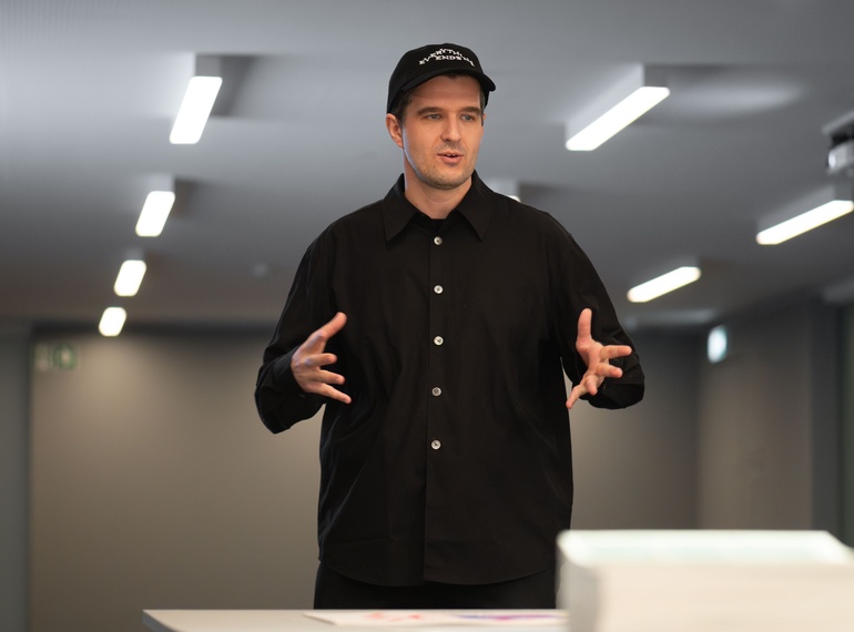 Opening of the pop-up exhibition Riso Paradiso: “Sedmina” within the Grey Area project in the mezzanine of Cukrarna Gallery (MGML/SLO), 17 December 2024.