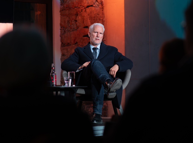 Klaus Biesenbach in conversation with Alenka Gregorič at Cukrarna Gallery, accompanying programme of the exhibition “ART VITAL – 12 Years of the Ulay / Marina Abramović" (MGML, Slovenia), 11. 3. 2026.