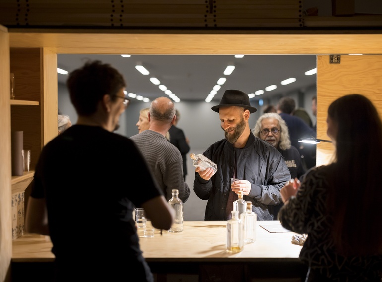 Opening of "Grey Area" at the Indigo Festival 2024 in the mezzanine of Cukrarna Gallery (MGML/SLO), 2 October 2024.