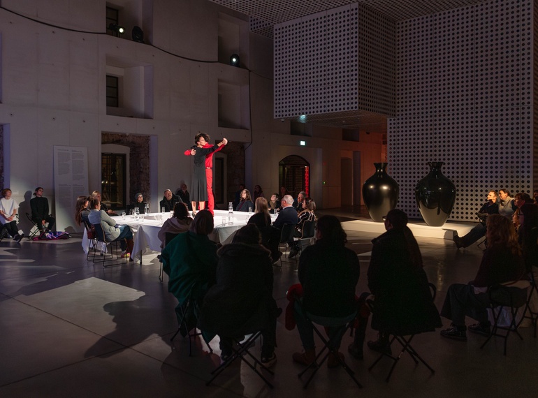 Primož Bezjak & Katarina Stegnar: »A Similar Illusion 1981/2025«, re-performances programme ART VITAL – 12 Years of Ulay / Marina Abramović, Cukrarna Gallery / MGML, 16. 12. 2025.