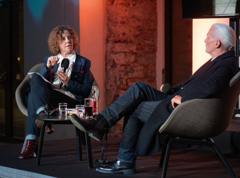 Klaus Biesenbach in conversation with Alenka Gregorič at Cukrarna Gallery, accompanying programme of the exhibition “ART VITAL – 12 Years of the Ulay / Marina Abramović" (MGML, Slovenia), 11. 3. 2026.